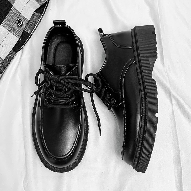 Giày đốc derby basic trơn da mềm, đế tăng chiều cao 5cm, giày oxfords đế cao size từ 39 đến 43 - Đốc