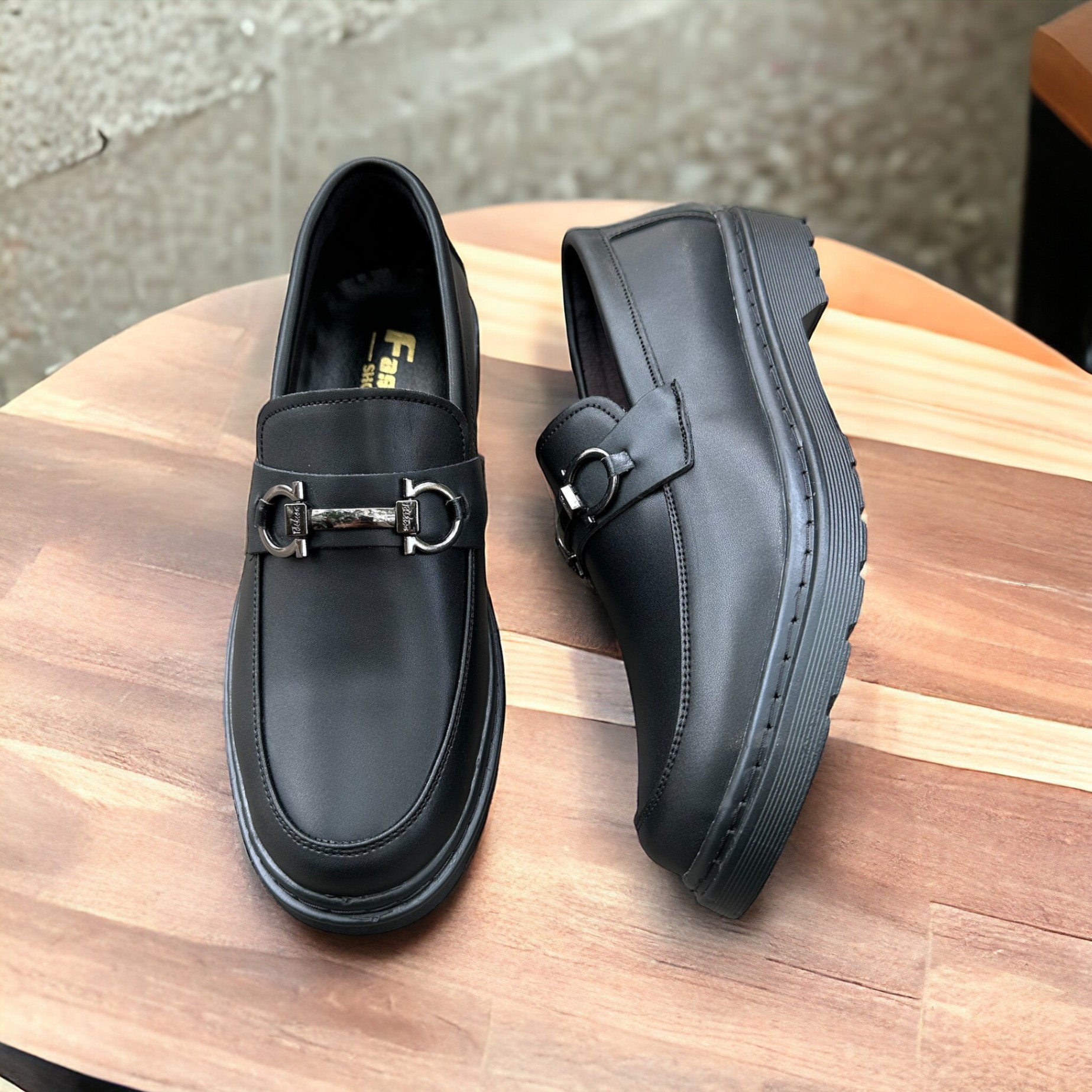 Giày penny loafer back, giày lười đốc, đế cao, khâu đế phối màu thời thượng LS