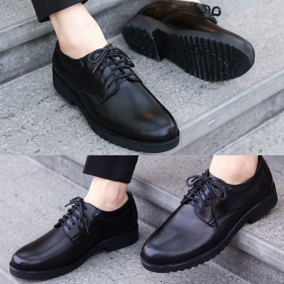 Giày đốc da bóng đế tăng chiều cao 5cm, giày oxfords đế cao size từ 39 đến 43