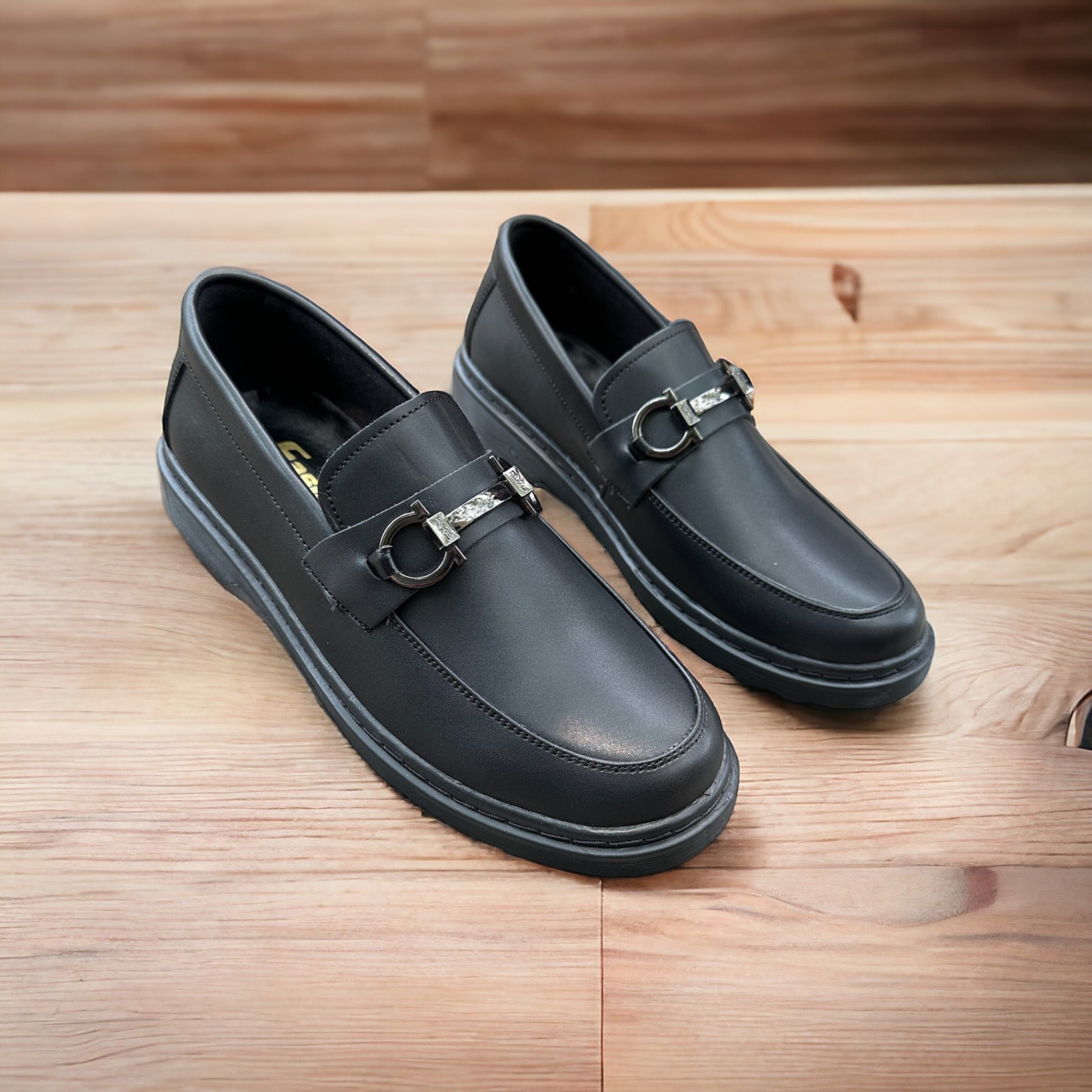 Giày penny loafer back, giày lười đốc, đế cao, khâu đế phối màu thời thượng LS