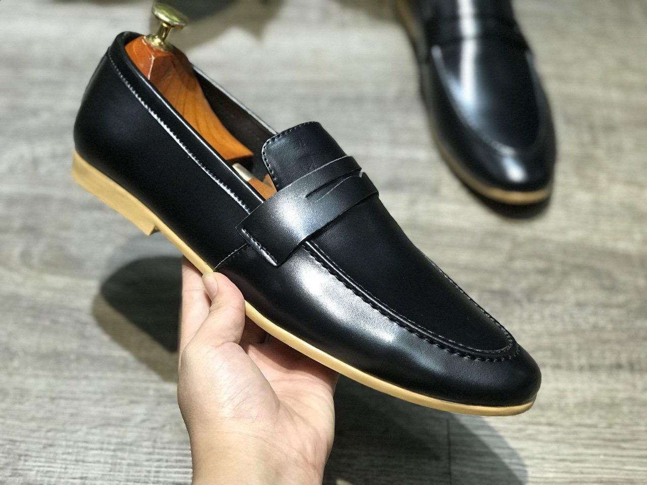 Giày tây nam da mềm phối đế vàng, đế khâu size từ 38 đến 43