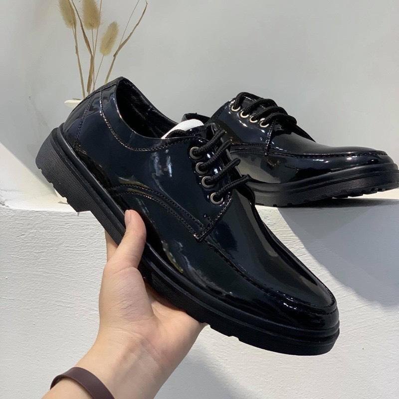 Giày đốc derby basic mũi viền da mềm, đế tăng chiều cao 5cm, giày oxfords đế cao size từ 39 đến 43