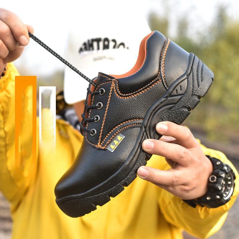 Giày bảo hộ lao động nam boot cổ thấp mũi sắt chống đinh, chống va đập, giày đi vượt