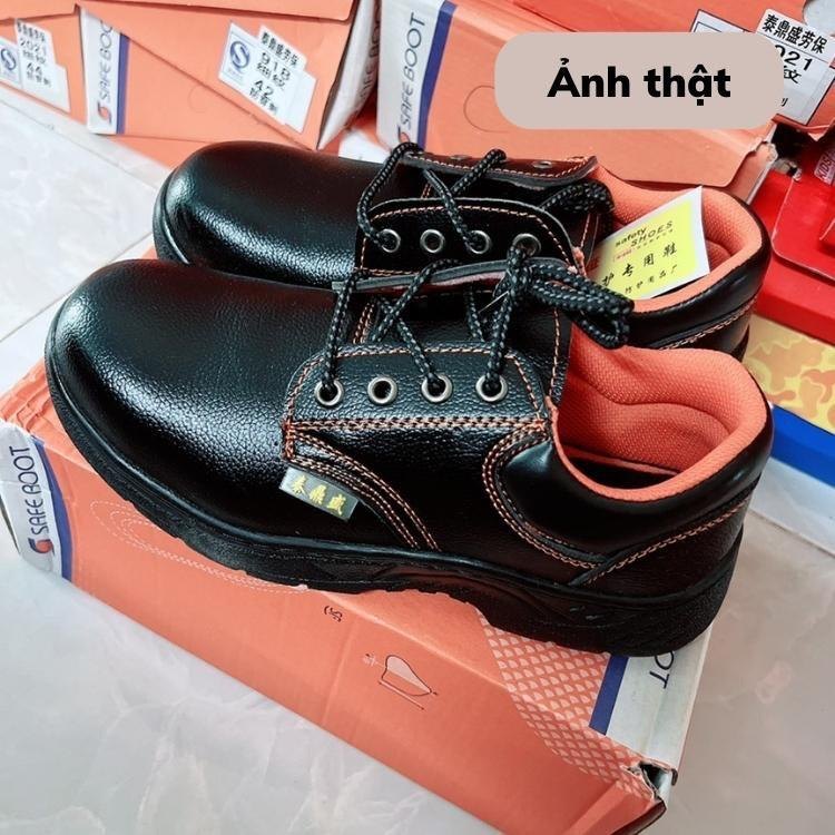 Giày bảo hộ lao động nam boot cổ thấp mũi sắt chống đinh, chống va đập, giày đi vượt