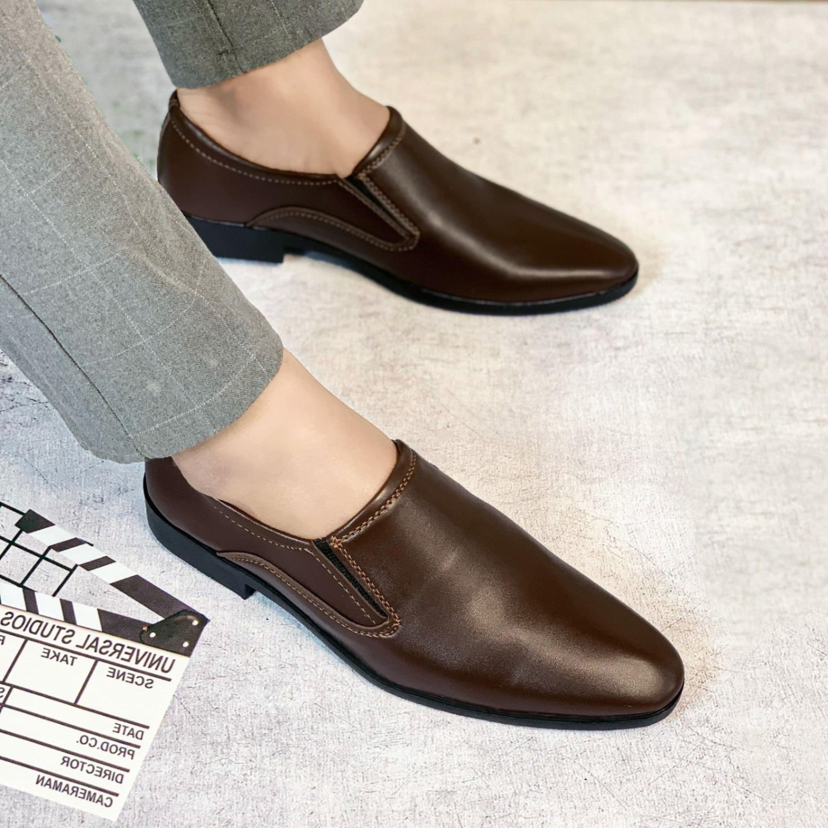 Giày tây nam da trơn mềm mũi nhọn, đế cao, đã khâu đế, thời thượng size từ 38 đến 43