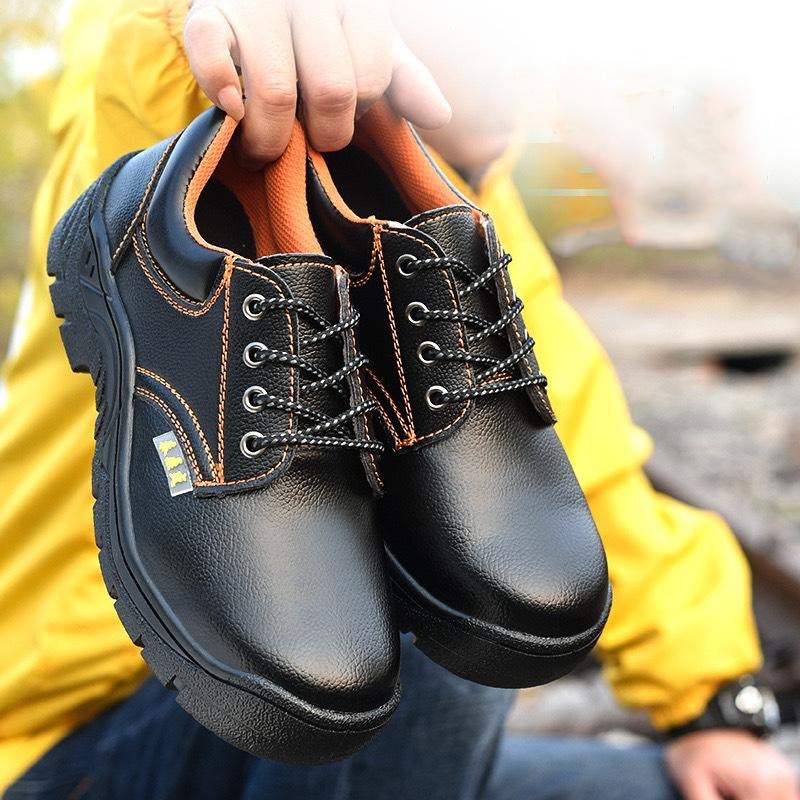 Giày bảo hộ lao động nam boot cổ thấp mũi sắt chống đinh, chống va đập, giày đi vượt