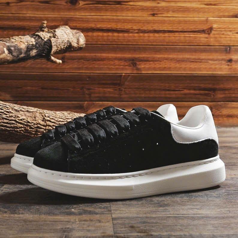 Giày oxford nam nữ da nỉ phối đế cao 5cm may sẵn size 39 đến 43