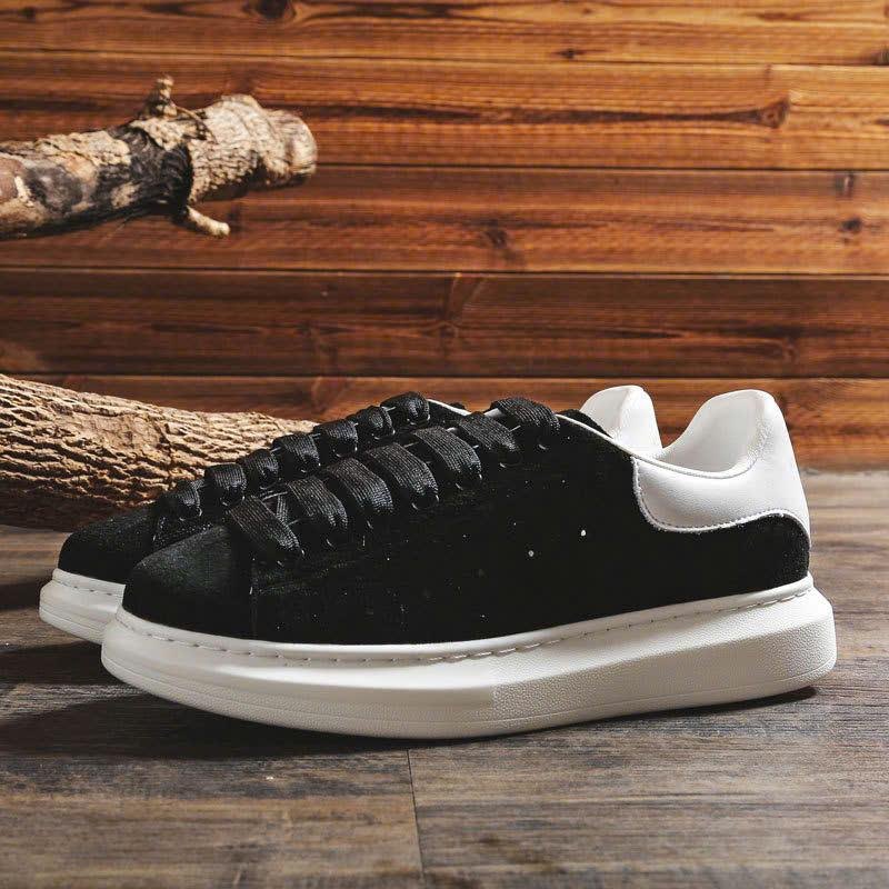 Giày oxford nam nữ da nỉ phối đế cao 5cm may sẵn size 39 đến 43