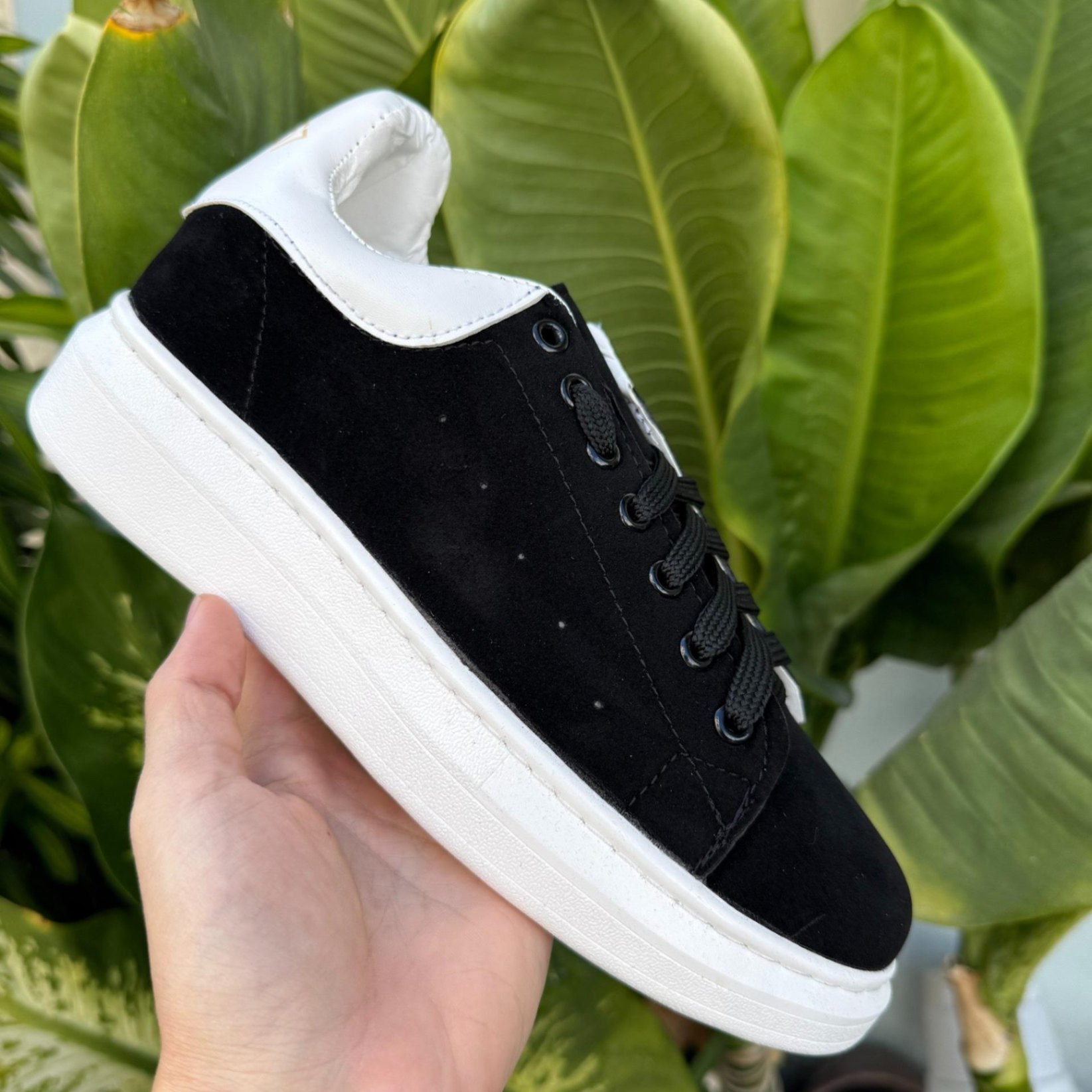 Giày oxford nam nữ da nỉ phối đế cao 5cm may sẵn size 39 đến 43