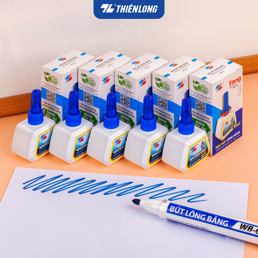 Mực bút lông bảng Thiên Long WBI-01 lốc 6 hộp