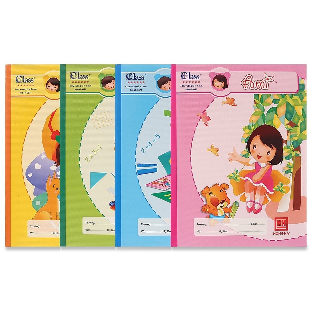 Tập học sinh 96 trang Hồng hà Định lượng 100 g/m2 4 ôly
