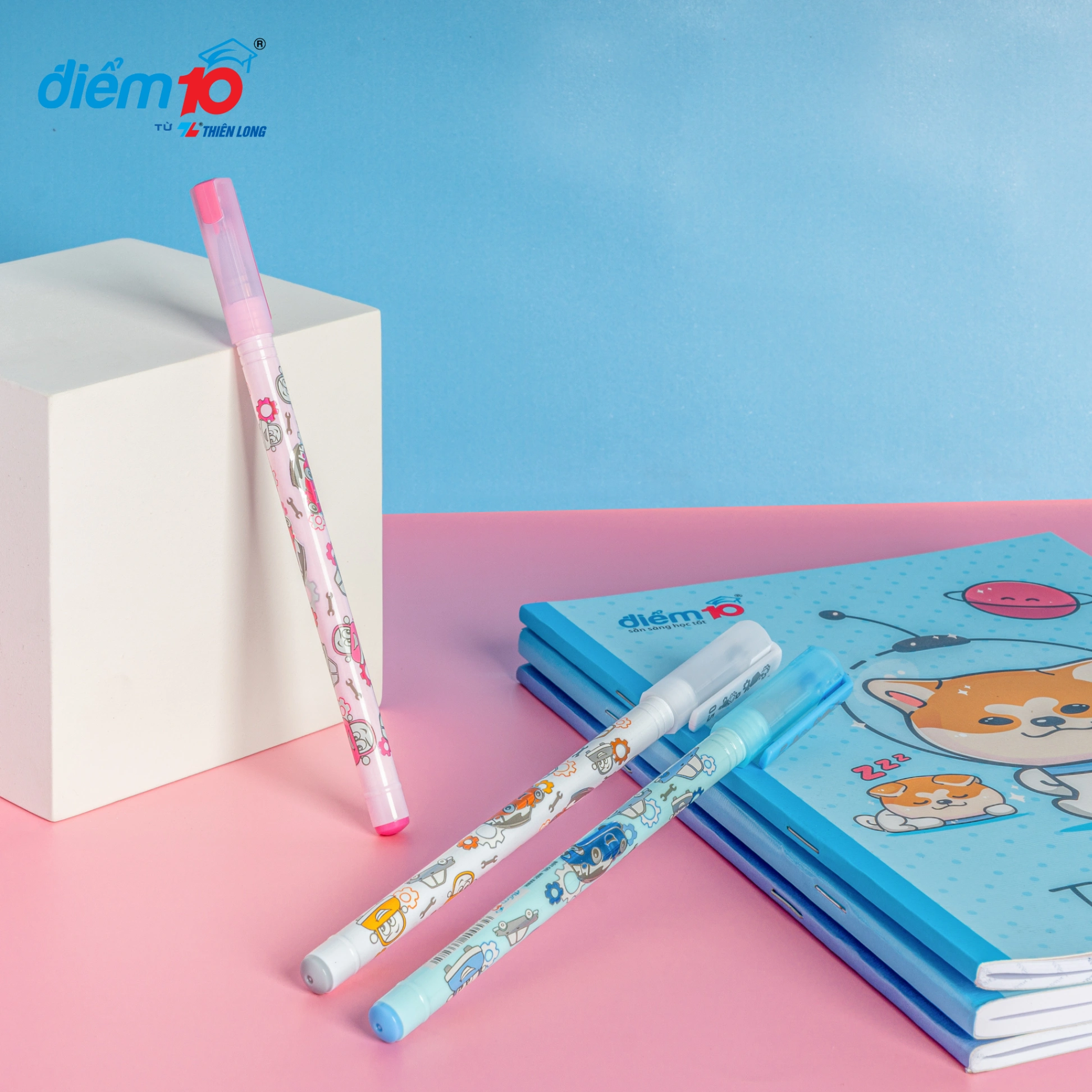 Bút gel Smooth Flowing Gel Ink Thiên Long Điểm 10 TP-GEL038- Mực Tím