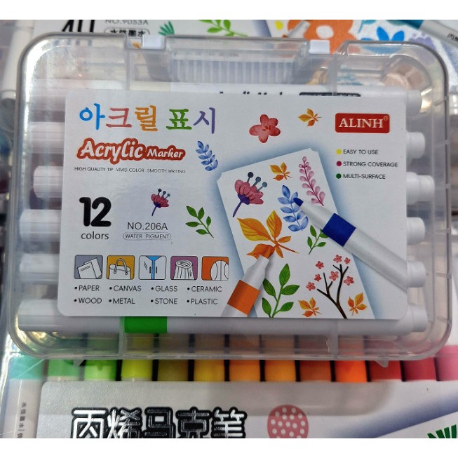 Bút màu Acrylic Marker ALINH hộp 12 màu