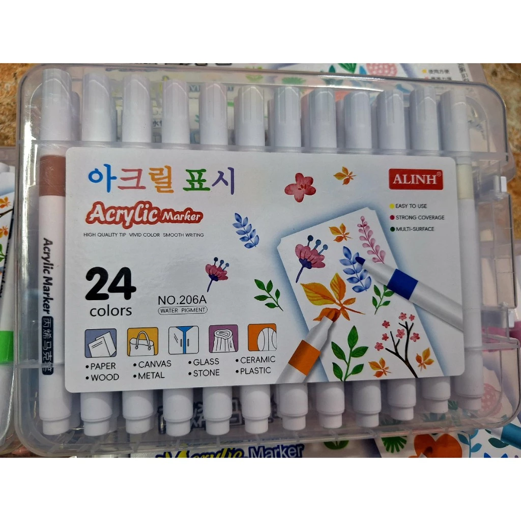 Bút màu Acrylic Marker ALINH hộp 24 màu