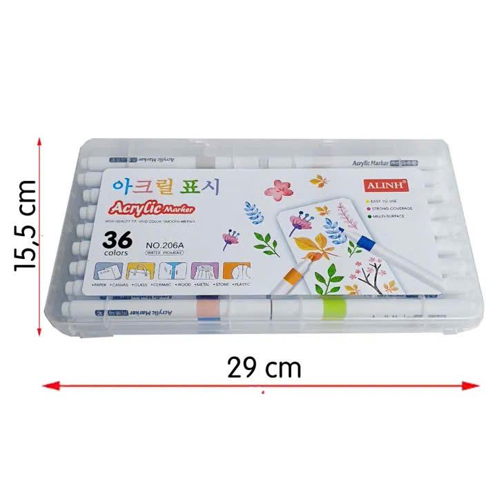 Bút màu Acrylic Marker ALINH hộp 36 màu