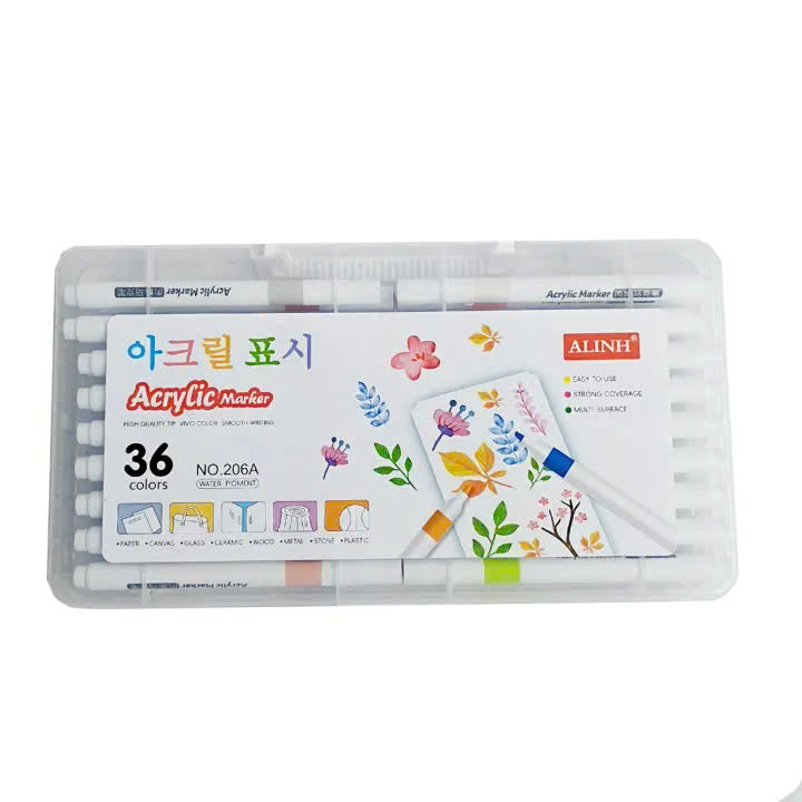 Bút màu Acrylic Marker ALINH hộp 36 màu