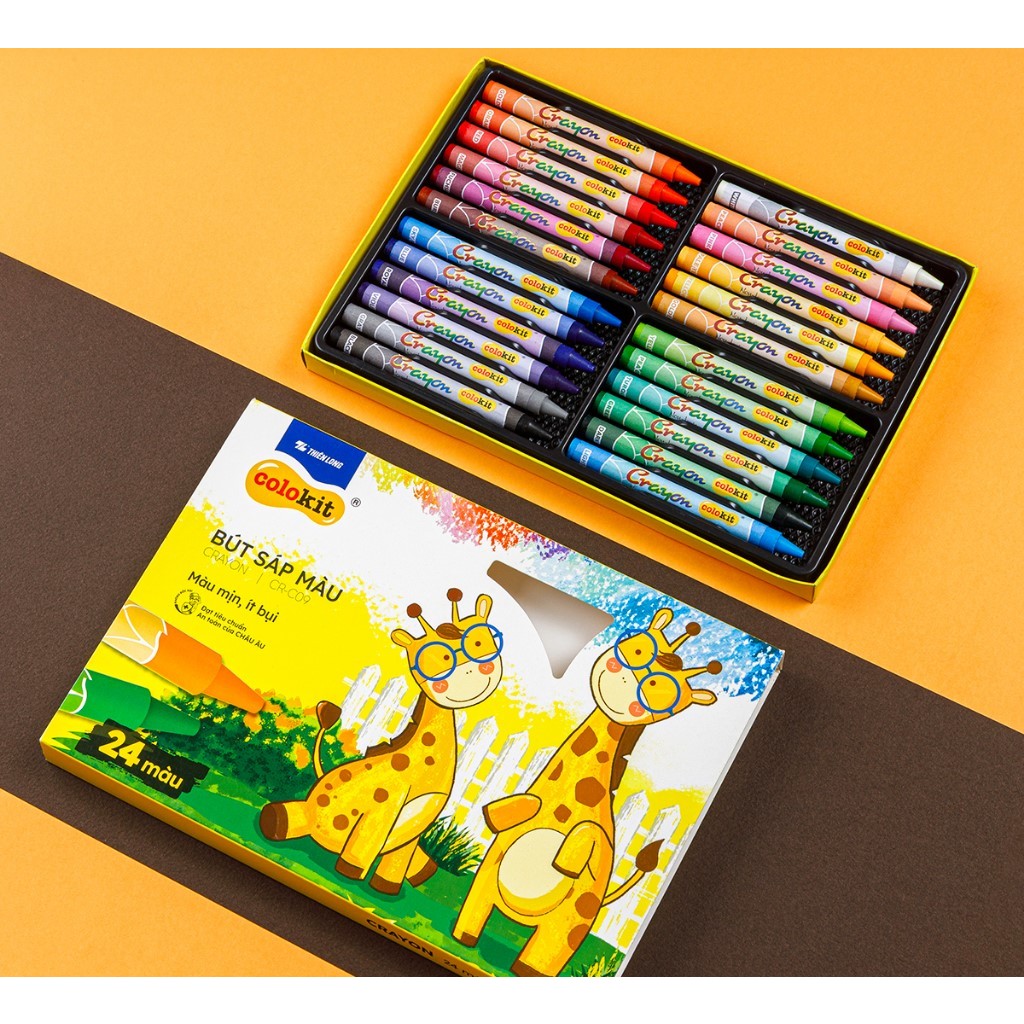 Bút sáp 24 màu COLOKIT 24 Thiên Long