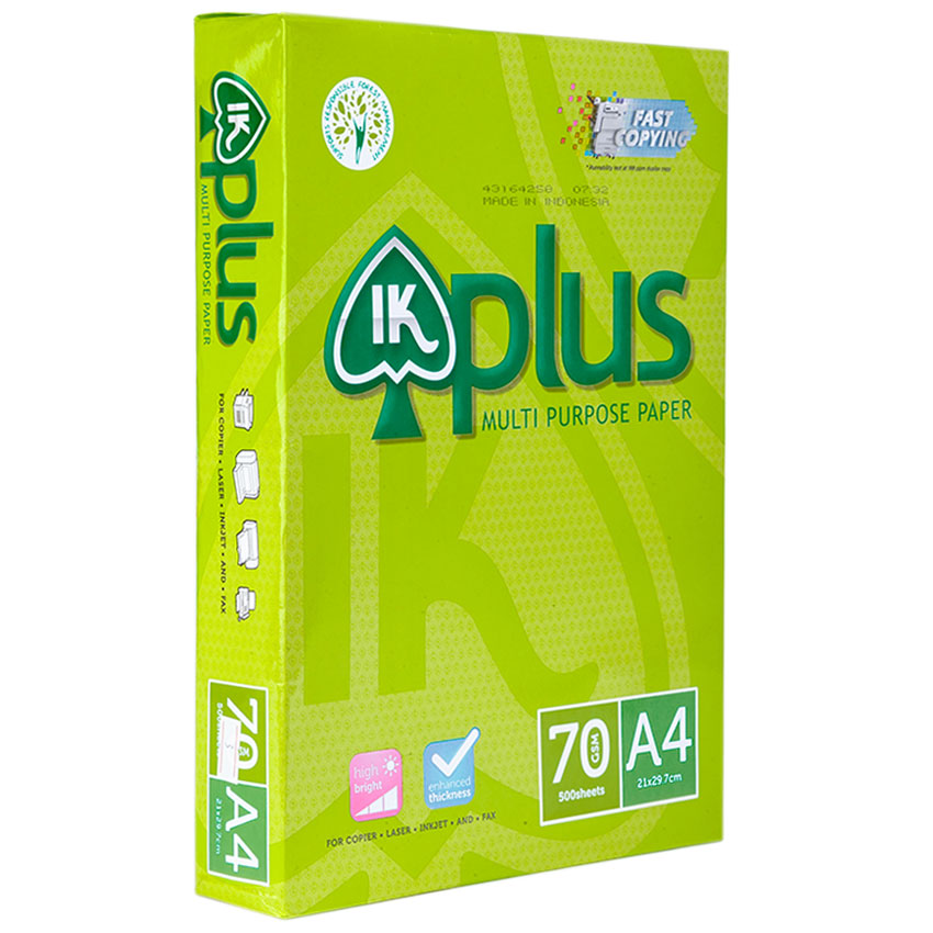 Giấy A4 IK Plus định lượng 70 gsm - 500 tờ