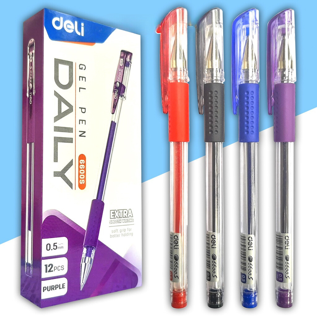 Hộp 12 Bút Gel Deli 6600S Ngòi 0.5mm