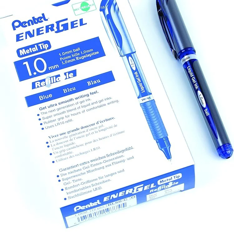 Hộp 12 bút ký Pentel mực gel nét 1.0mm BL60 Nhật Bản