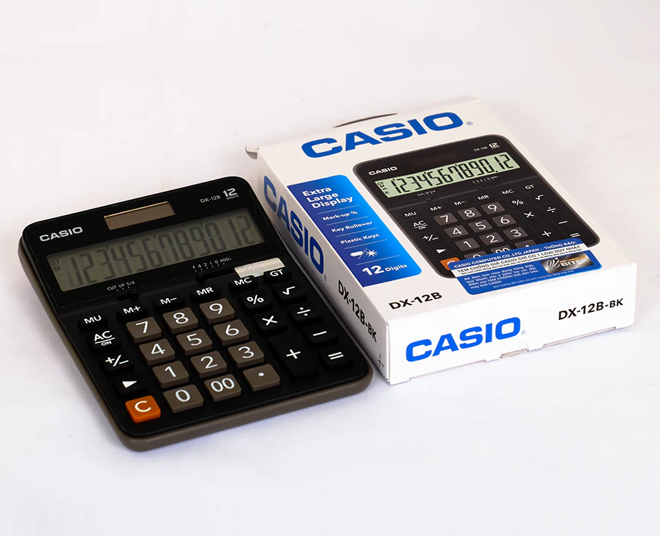 Máy tính văn phòng Casio DX-12B-BK
