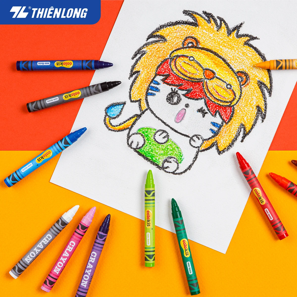 Sáp 10 màu Colokit CR-C015 Thiên Long