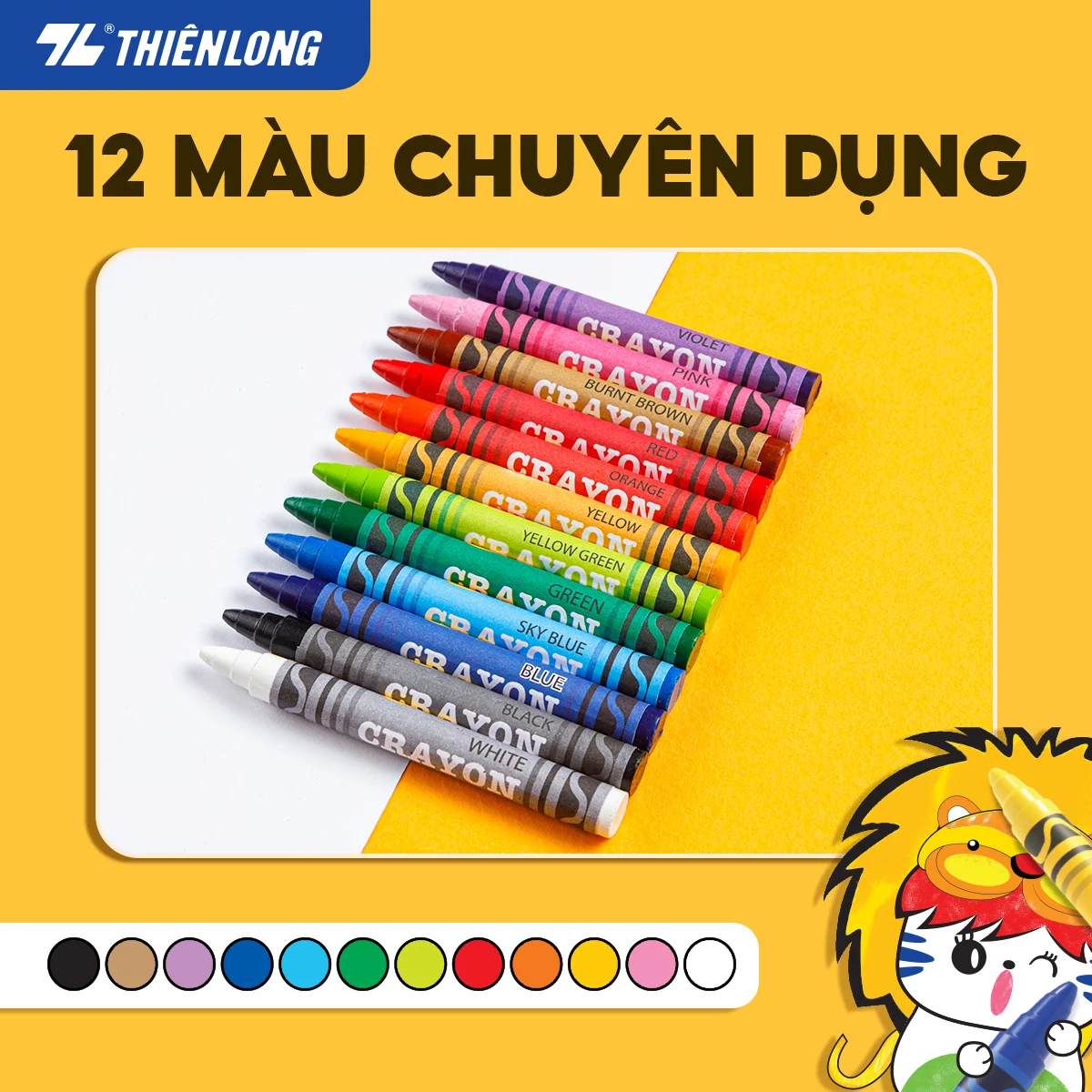 Sáp 10 màu Colokit CR-C015 Thiên Long