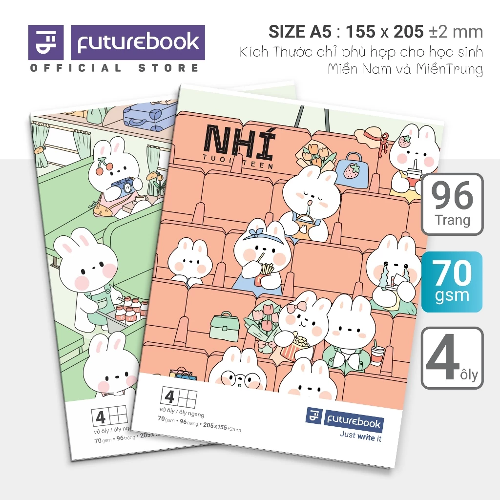 Tập học sinh FutureBook 96tr 70gsm 4 ôly - Mẫu ngẫu nhiên