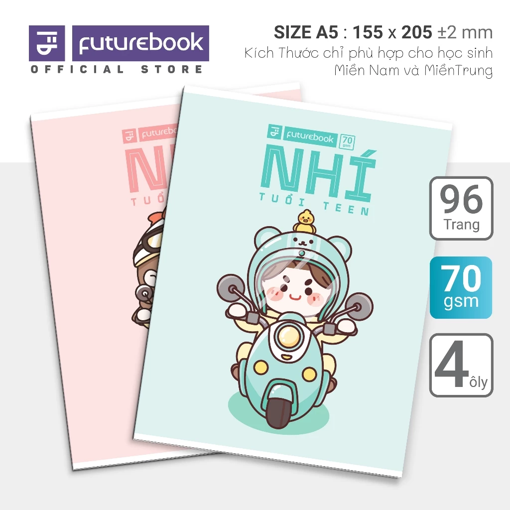 Tập học sinh FutureBook 96tr 70gsm 4 ôly - Mẫu ngẫu nhiên