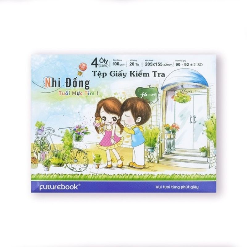 Tập kiểm tra 4 ôly Future book Định lượng 90g/m2, 4 ôly- Mẫu ngẫu nhiên