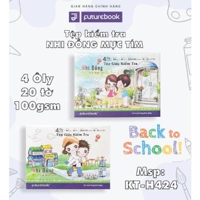 Tập kiểm tra 4 ôly Future book Định lượng 90g/m2, 4 ôly- Mẫu ngẫu nhiên