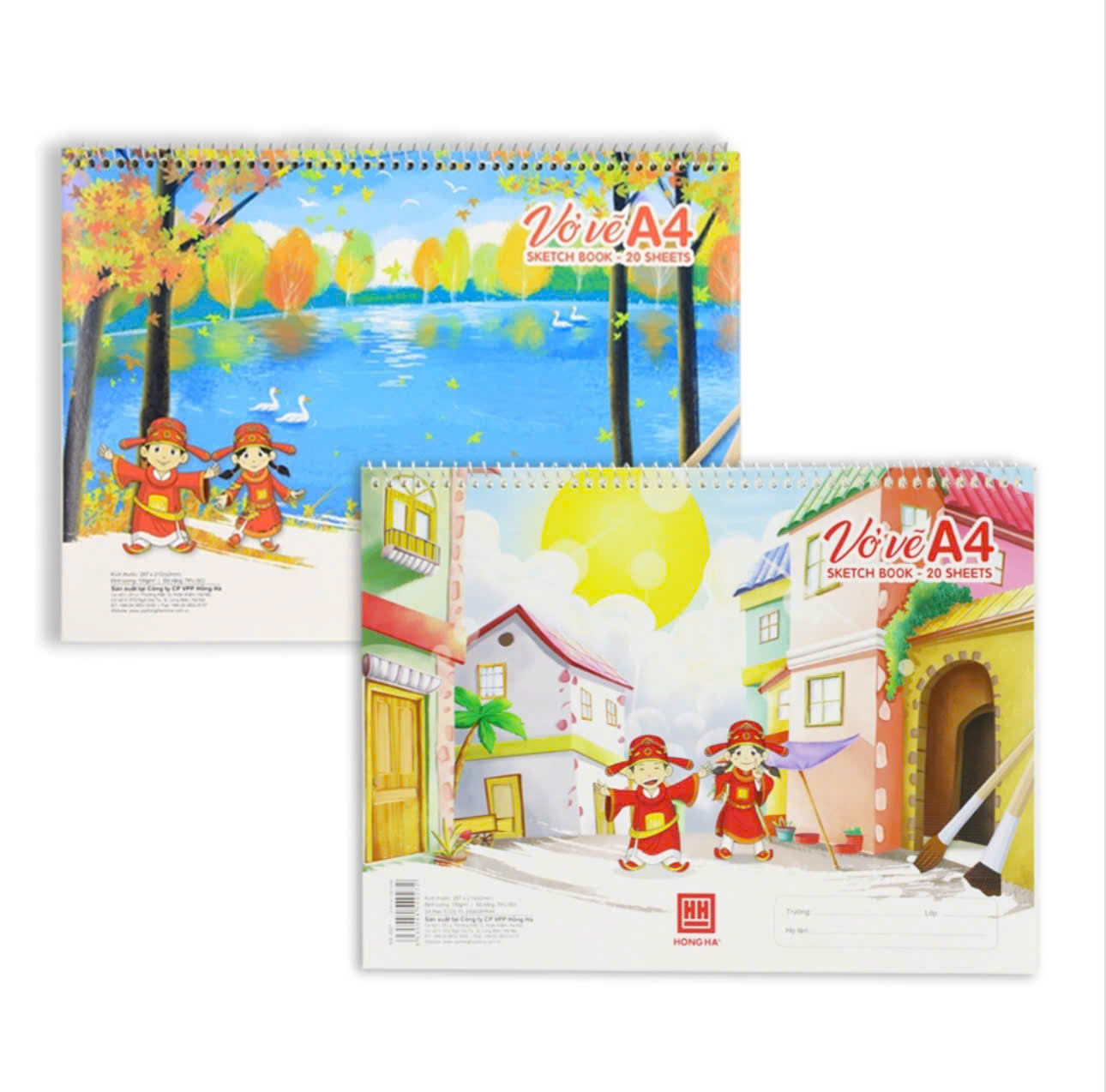 Tập vẽ mĩ thuật lò xo Hồng Hà A4 100gsm - 20 tờ