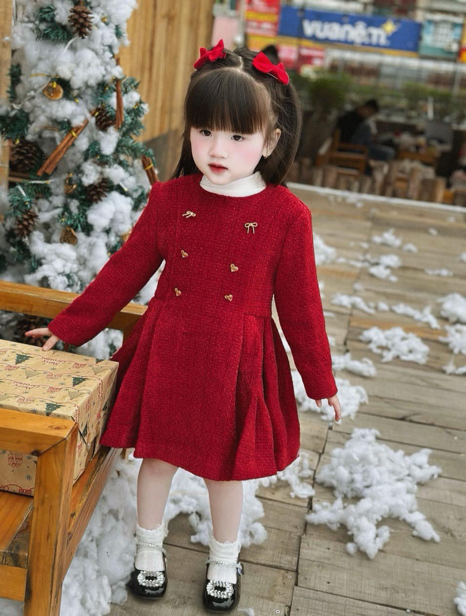 Váy Tweed đỏ