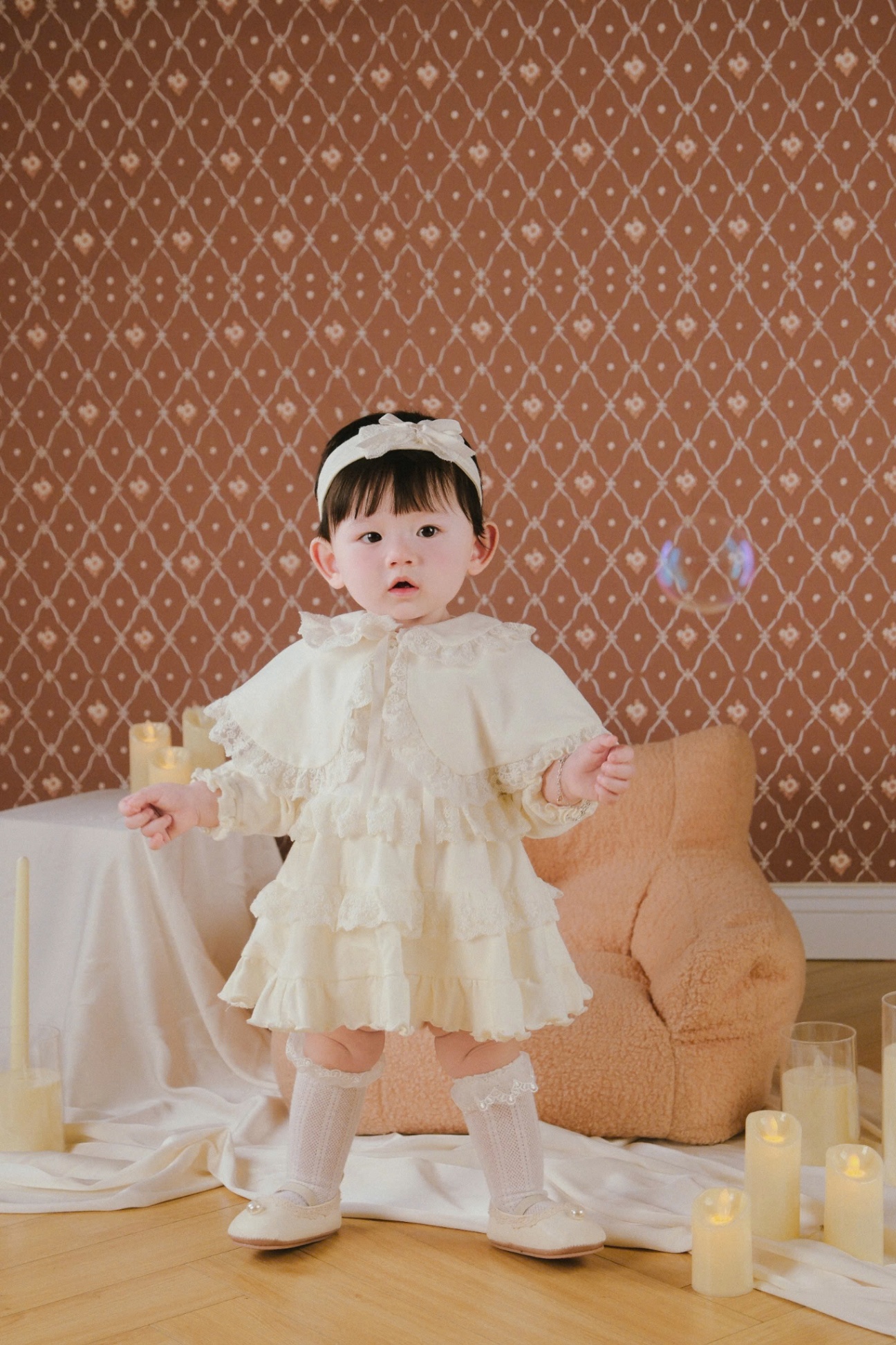Set sơ sinh váy + choàng 