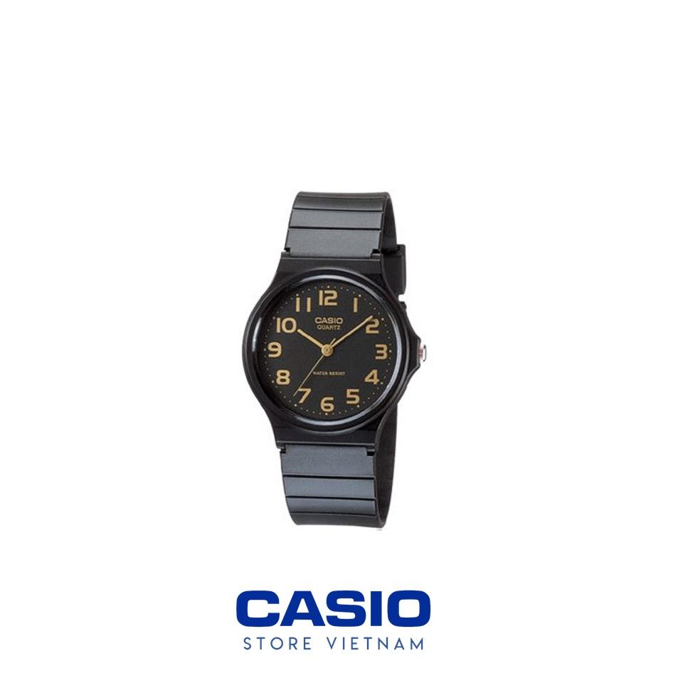 Đồng hồ Nam Casio MQ24-1B2, đồng hồ chính hãng, mặt đen số vàng (to)