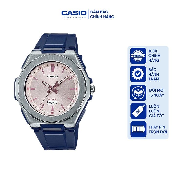 Đồng hồ Nam Casio LWA-300H-2E, đồng hồ chính hãng, dây xanh mặt trắng