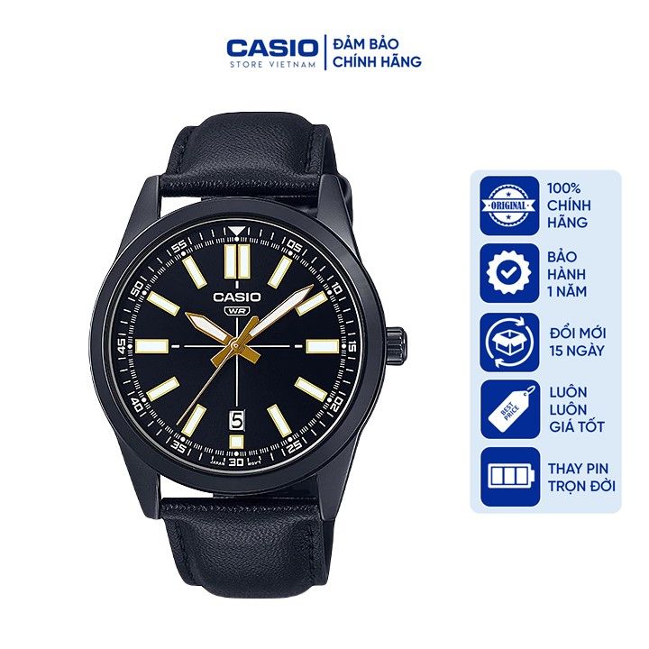 Đồng hồ Nam Casio MTP-VD02BL-1EUDF, đồng hồ chính hãng