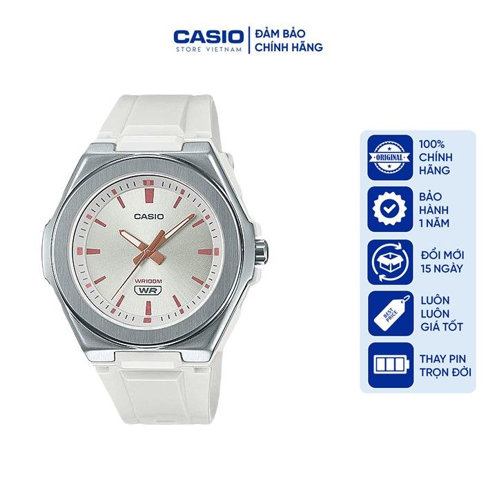 Đồng hồ Nam Casio LWA-300H-7E, đồng hồ chính hãng, dây trắng mặt trắng