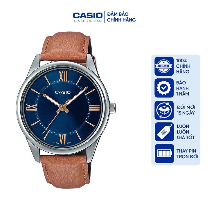 Đồng hồ Nam Casio MTP-V005L-2B5UDF, đồng hồ chính hãng