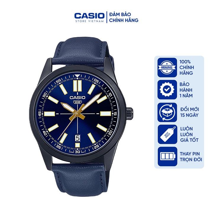 Đồng hồ Nam Casio MTP-VD02BL-2EUDF, đồng hồ chính hãng