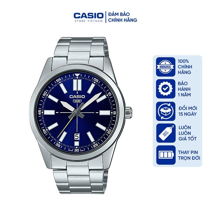 Đồng hồ Nam Casio MTP-VD02D-2EUDF, đồng hồ chính hãng