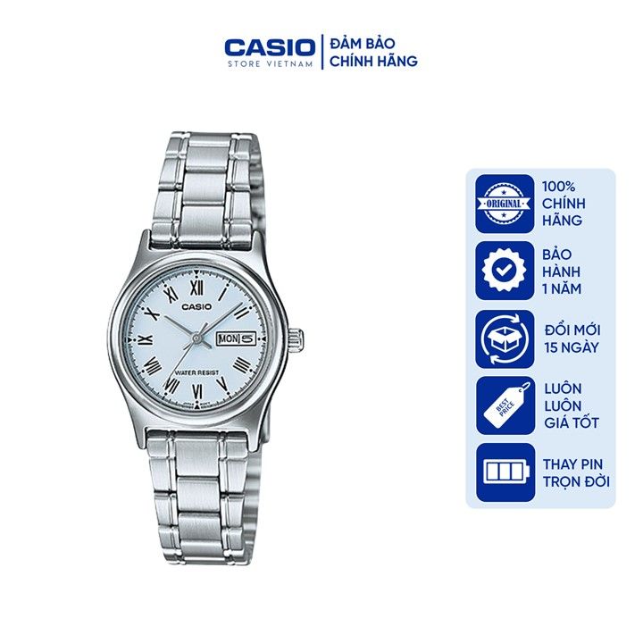 Đồng hồ Nữ Casio LTP-V006D-2B, đồng hồ chính hãng