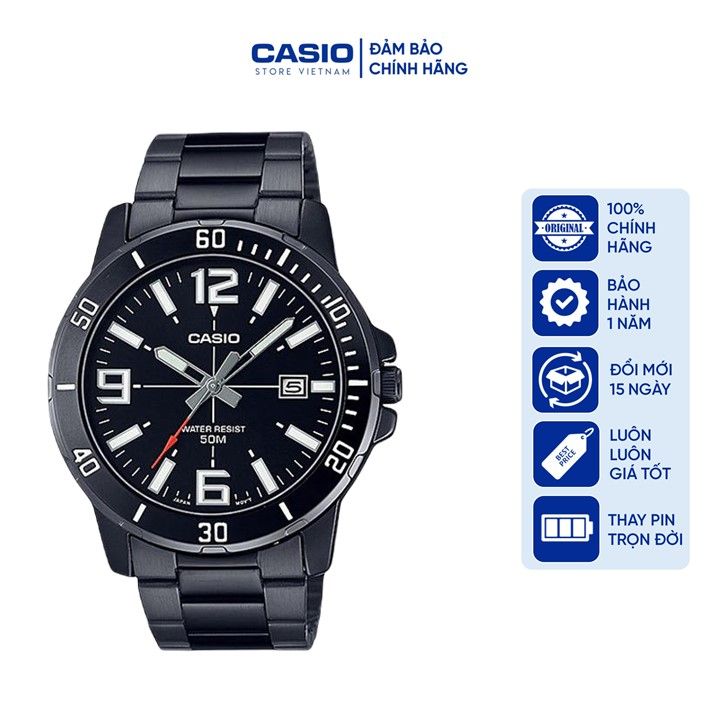 Đồng hồ Nam Casio MTP-VD01B-1B, đồng hồ chính hãng