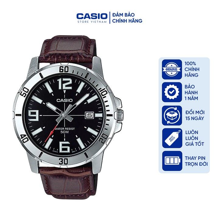 Đồng hồ Nam Casio MTP-VD01L-1B, đồng hồ chính hãng