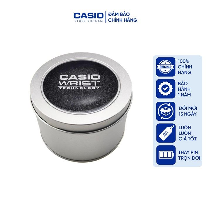 Hộp thiếc tròn đựng đồng hồ Casio