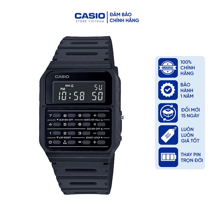 Đồng hồ Nam Casio CASIO CA-53WF-1B, mặt máy tính, màu đen