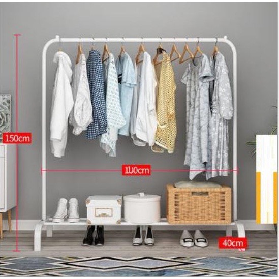 Giá Treo Quần Áo Chữ U 1K1T Không Móc Trắng
