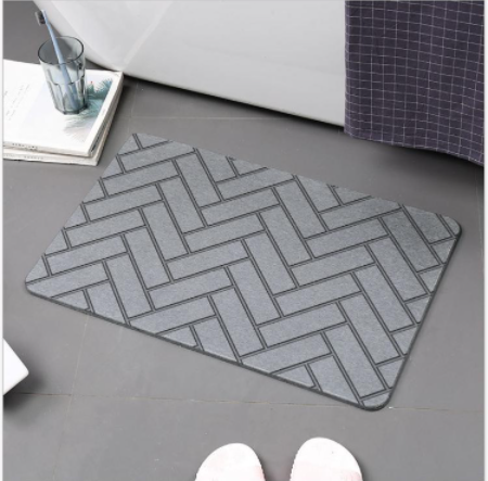 Thảm Đá Chữ Nhật Xọc Xám