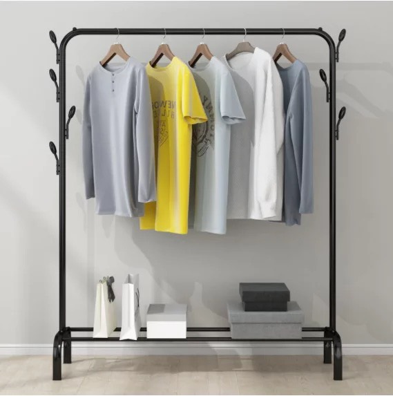 Giá Treo Quần Áo Chữ U 1K1T Có Móc Đen