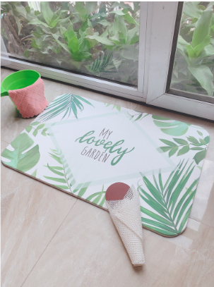 Thảm Đá Chữ Nhật Hoa Lá